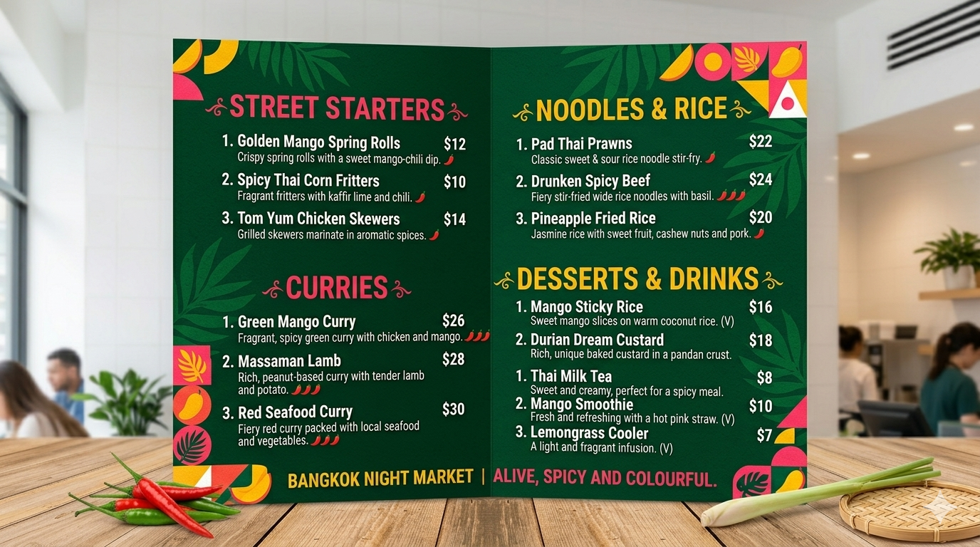 Catering Menu Design